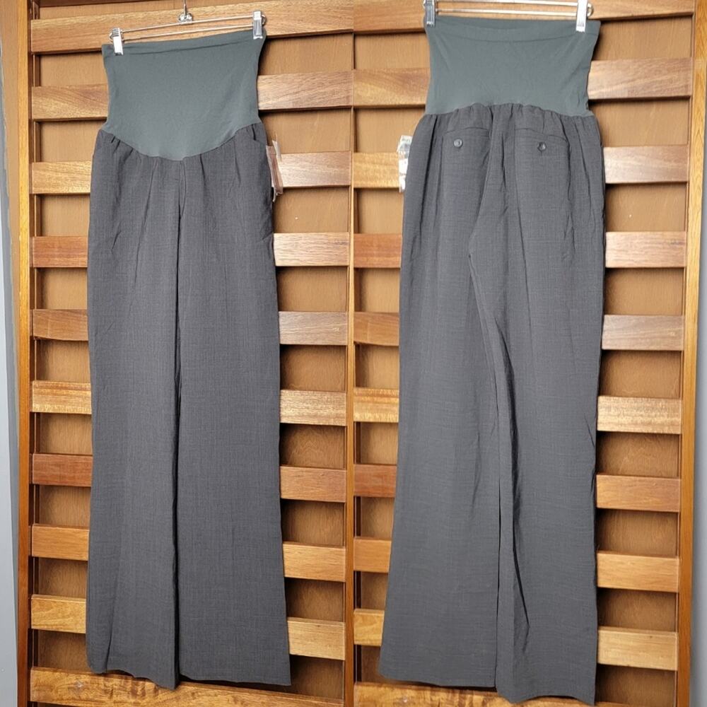 NWT Theory Max 2 Charcoal Maternity Trousers, Sz 12 - Picture 1 of 7